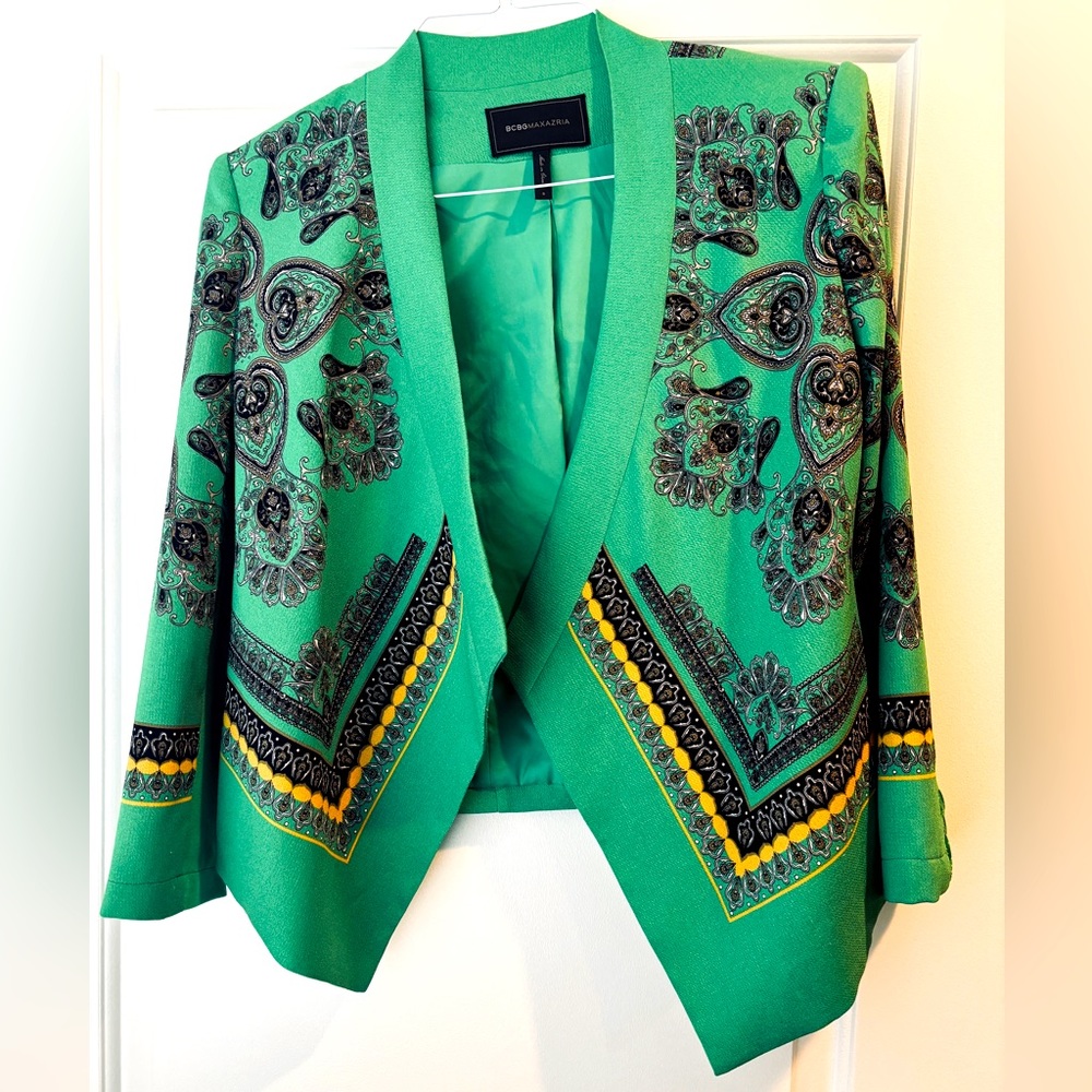 BCBG MAXARIA cardigan front blazer